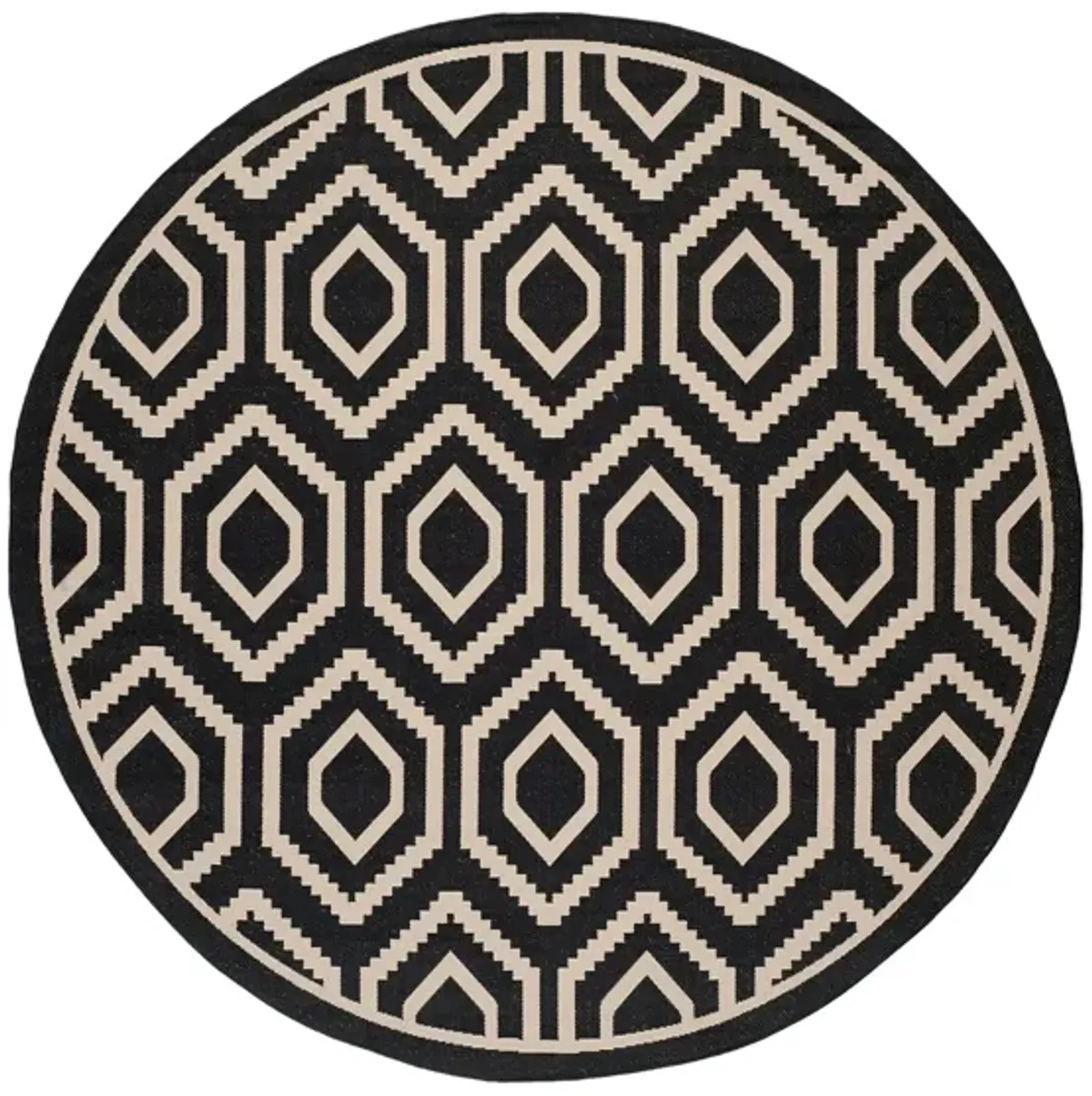 Courtyard Diamonds Indoor/Outdoor Area Rug Round