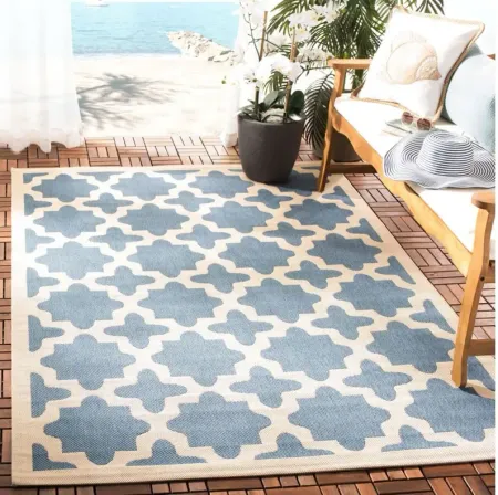 Courtyard Tile Indoor/Outdoor Area Rug in Blue & Beige by Safavieh