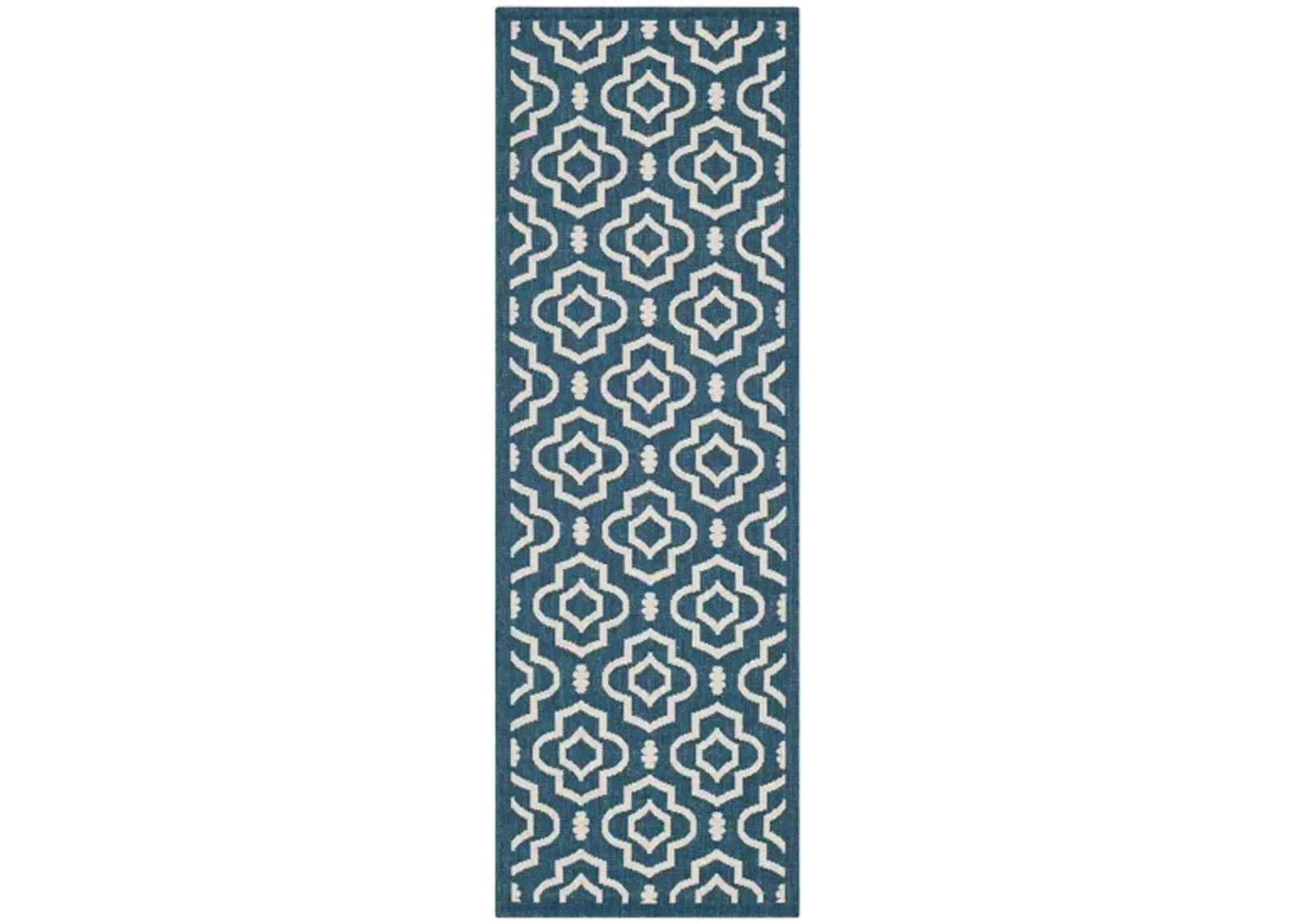 Courtyard Runner Rug in Navy & Beige by Safavieh