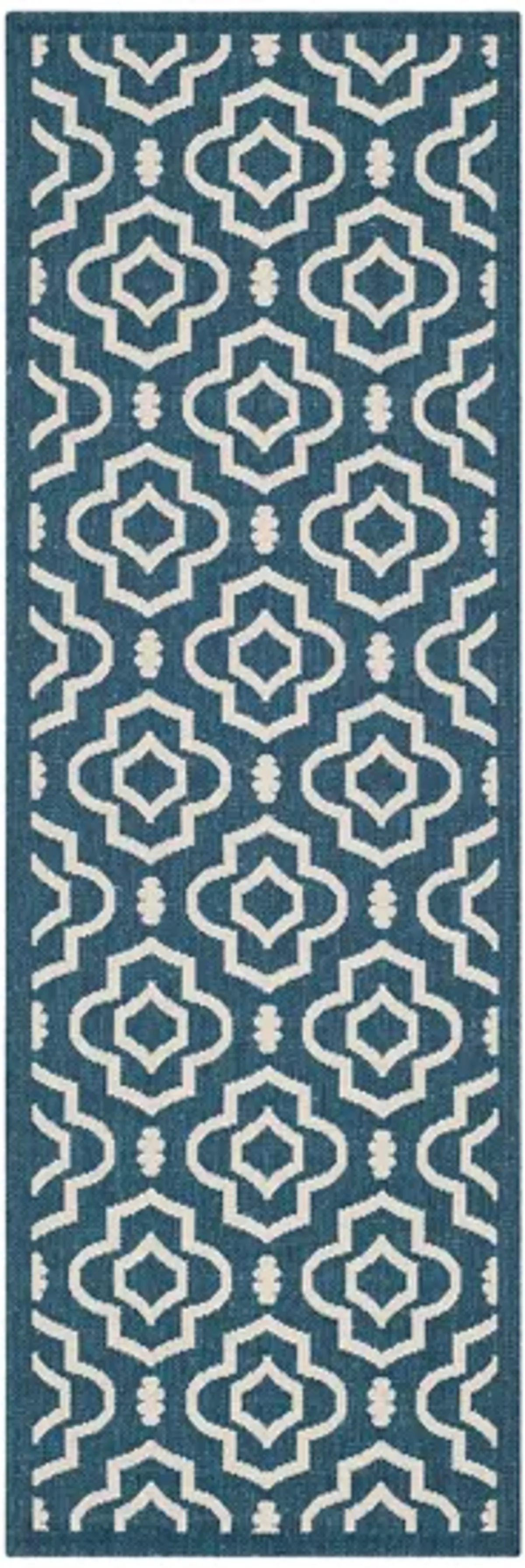 Courtyard Runner Rug in Navy & Beige by Safavieh