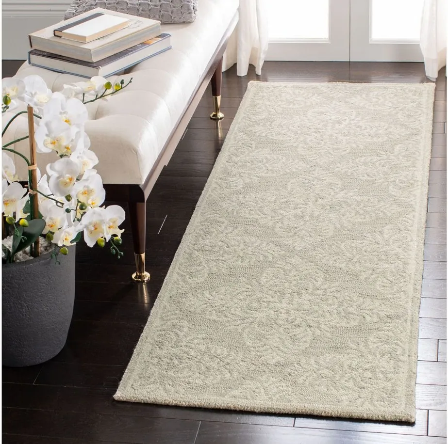 Fred Runner Rug in Silver & Cream by Safavieh