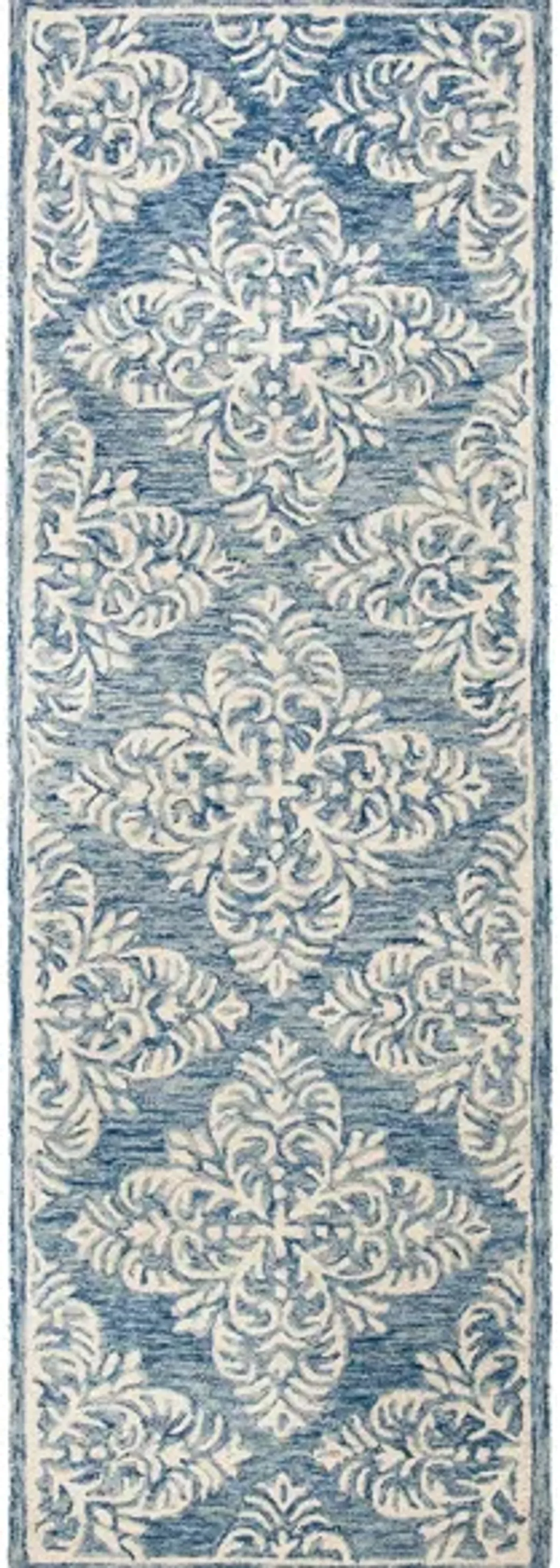 Fred Runner Rug in Blue & Cream by Safavieh