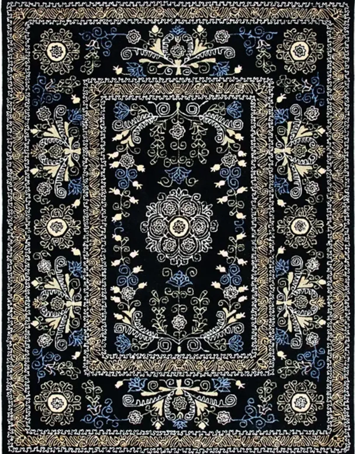 Shakespeare Area Rug in Black & Green by Safavieh