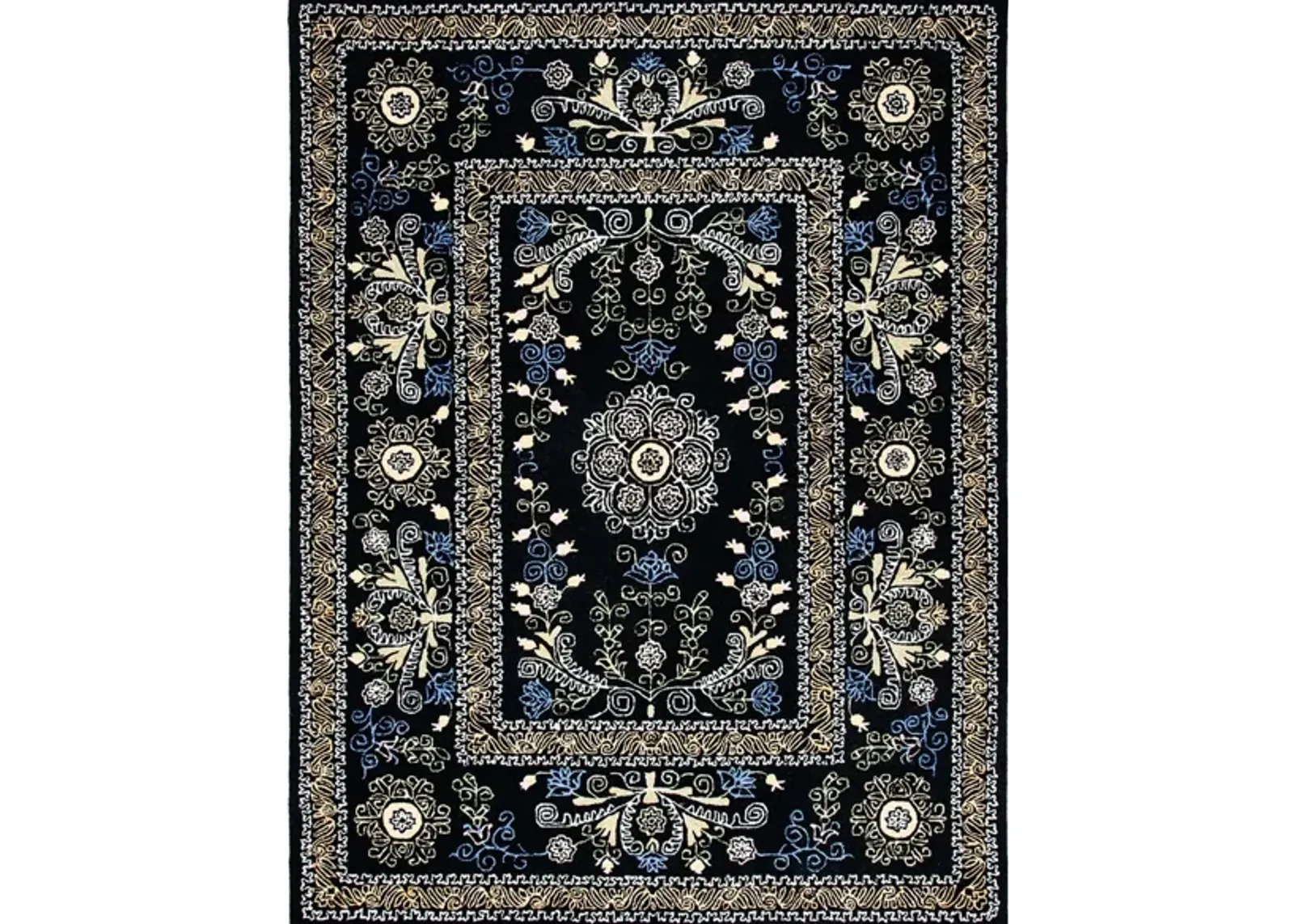 Shakespeare Area Rug in Black & Green by Safavieh