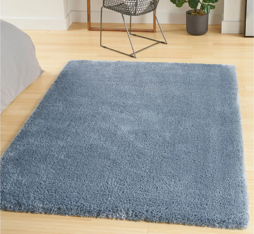 Luxuria Shag Area Rug in Light Blue by Nourison