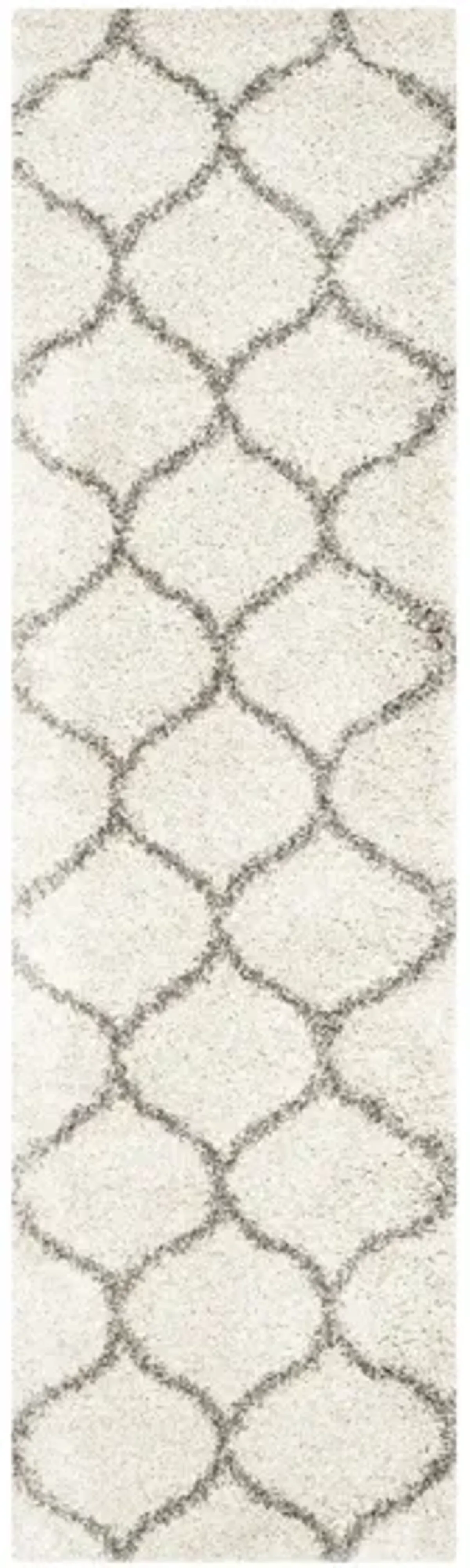 Hudson Shag Runner Rug in Ivory/Grey by Safavieh