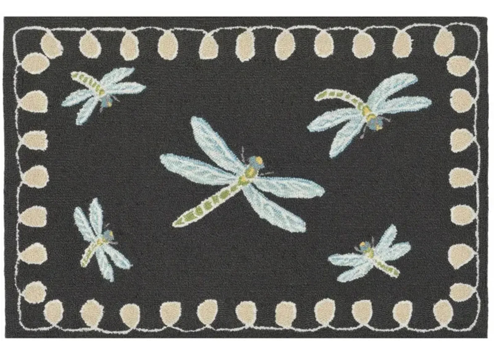 Liora Manne Dragonfly Front Porch Rug in Midnight by Trans-Ocean Import Co Inc