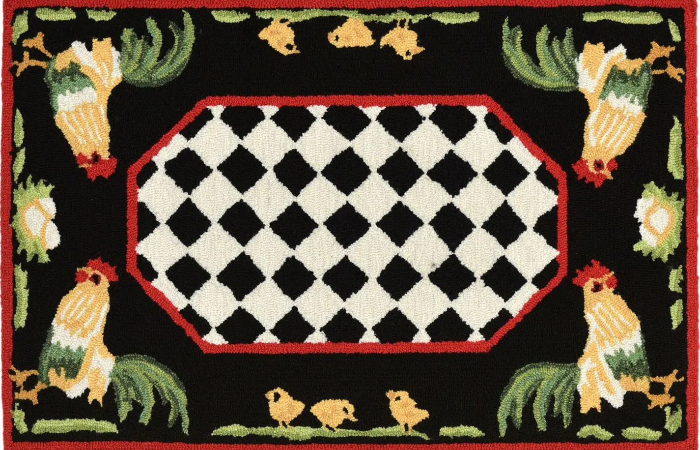 Liora Manne Rooster Front Porch Rug in Black by Trans-Ocean Import Co Inc