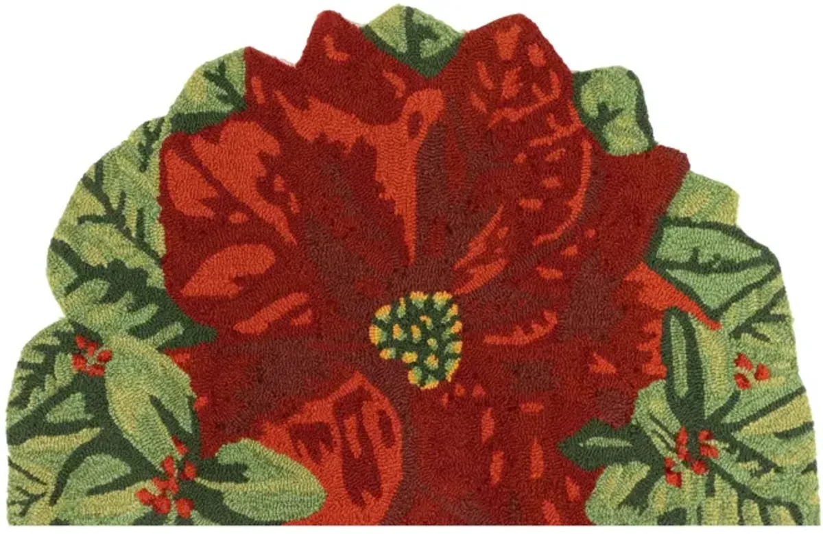 Liora Manne Poinsettia Front Porch Rug in Red by Trans-Ocean Import Co Inc