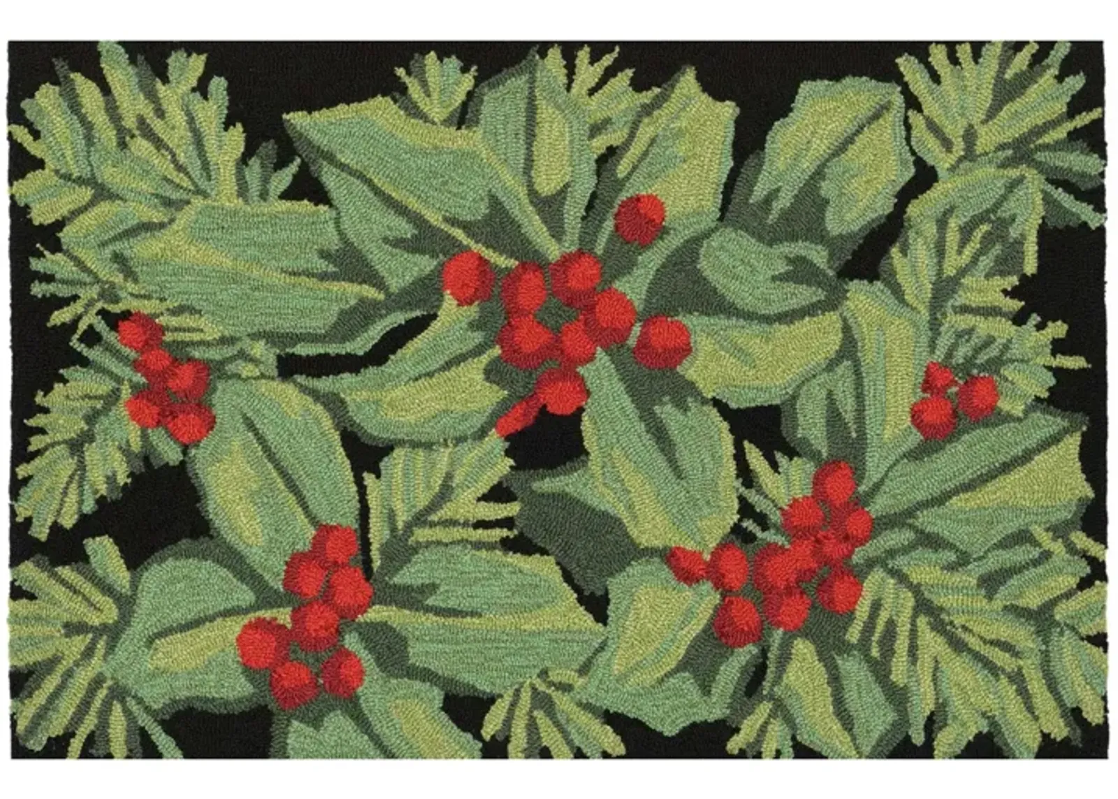 Liora Manne Hollyberries Front Porch Rug in Black by Trans-Ocean Import Co Inc