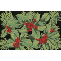 Liora Manne Hollyberries Front Porch Rug in Black by Trans-Ocean Import Co Inc