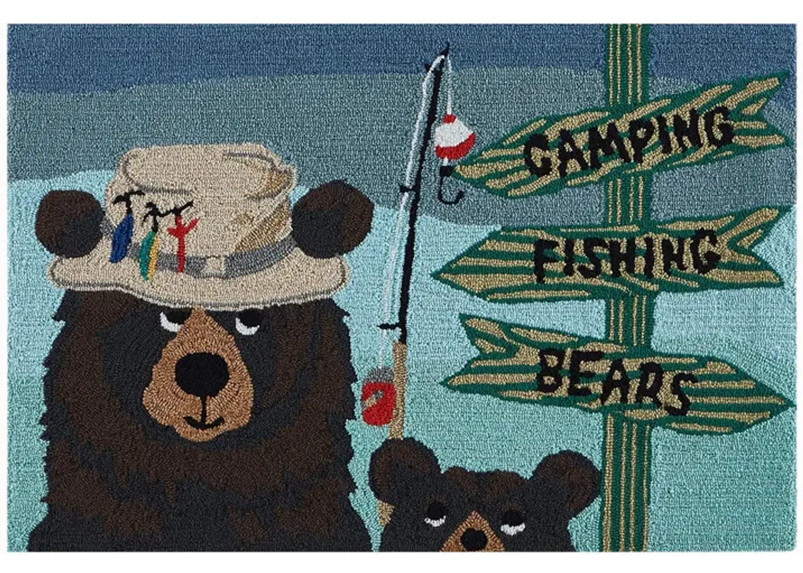 Liora Manne Fishing Bears Front Porch Rug in Green by Trans-Ocean Import Co Inc