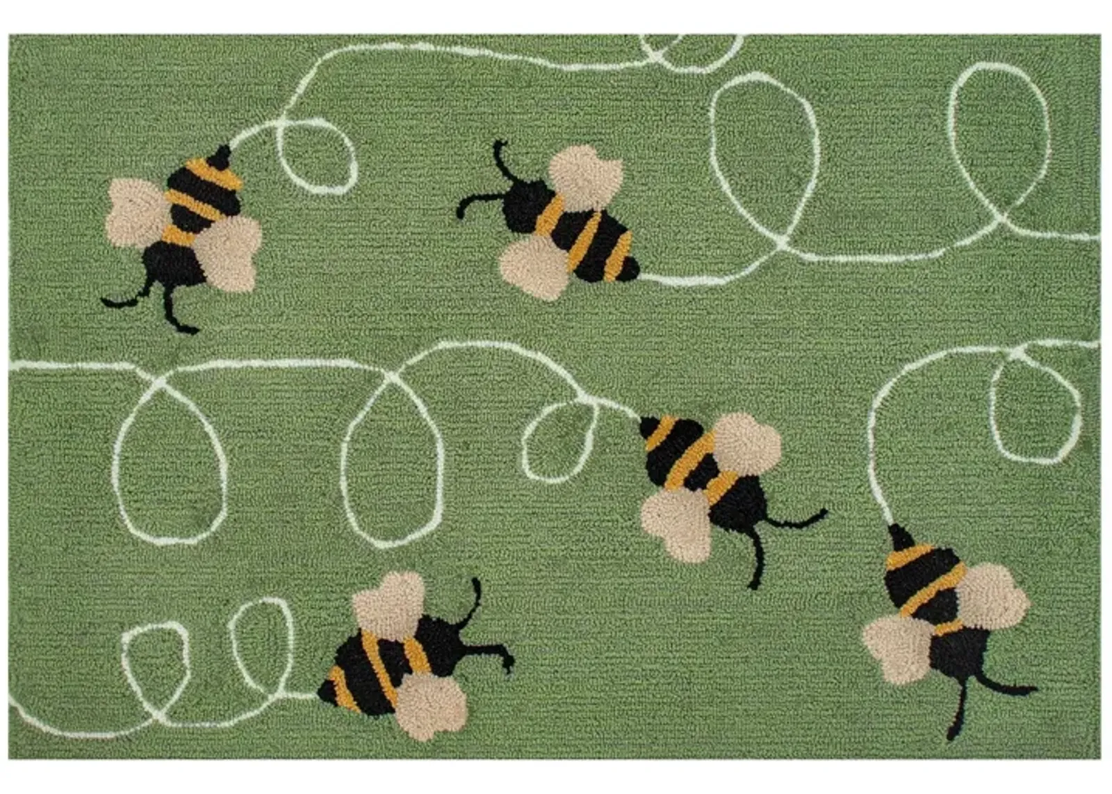 Liora Manne Buzzy Bees Front Porch Rug in Green by Trans-Ocean Import Co Inc