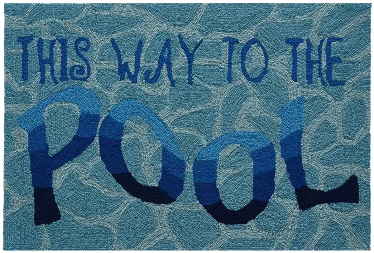 Liora Manne This Way To The Pool Front Porch Rug in Water by Trans-Ocean Import Co Inc