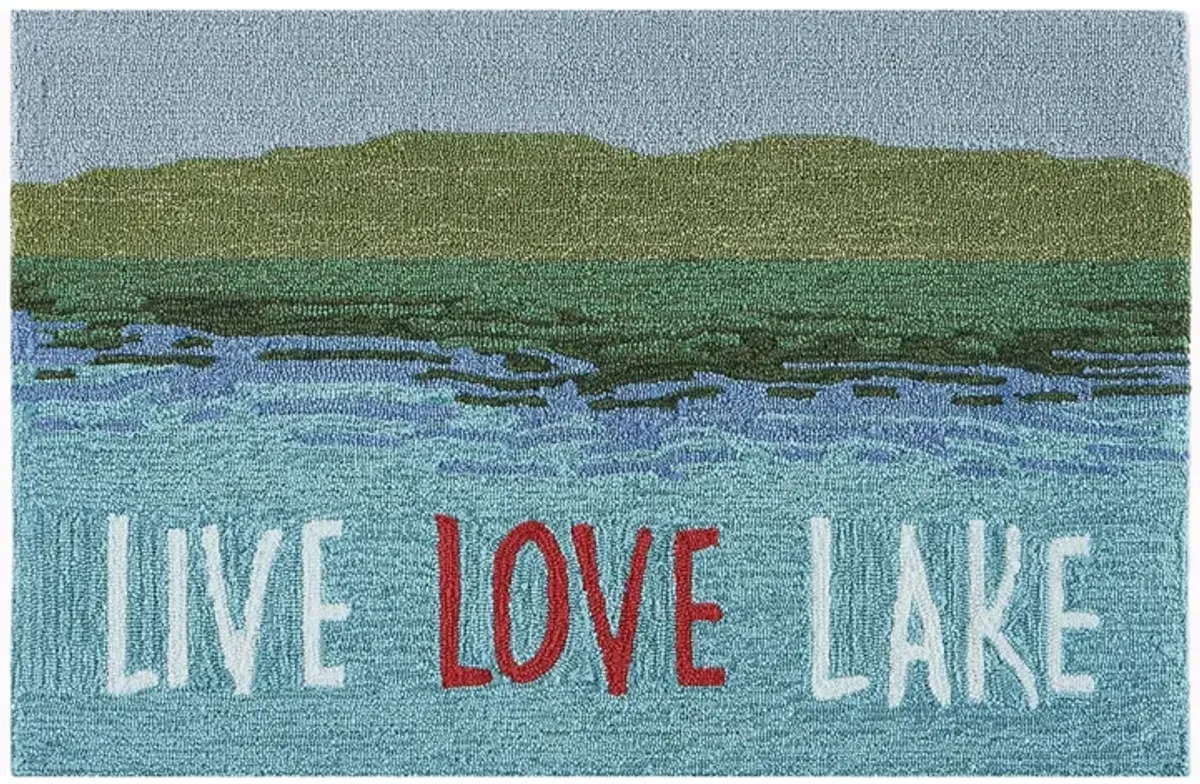 Liora Manne Live Love Lake Front Porch Rug in Water by Trans-Ocean Import Co Inc