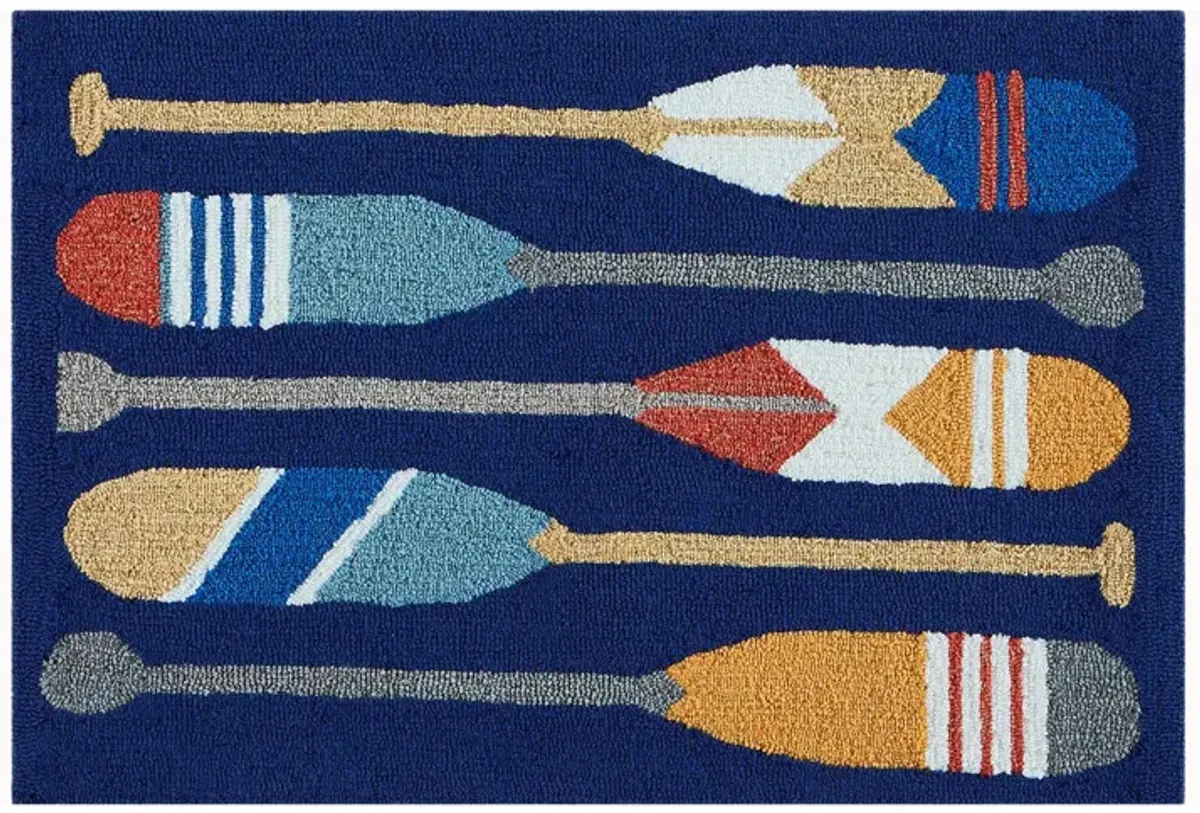 Liora Manne Paddles Front Porch Rug in Navy by Trans-Ocean Import Co Inc