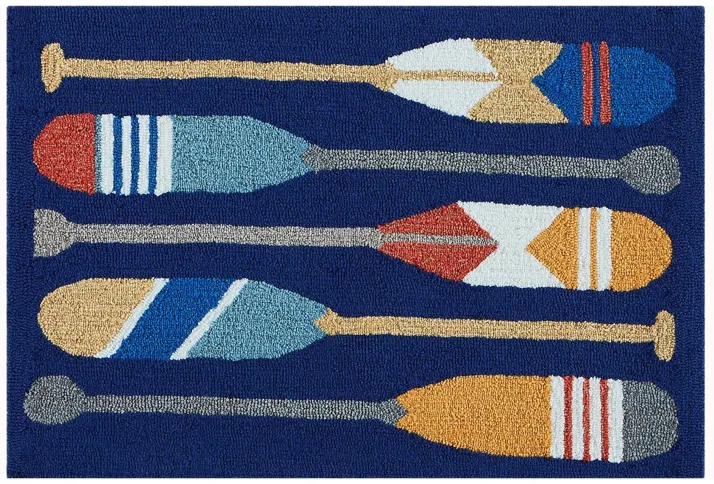 Liora Manne Paddles Front Porch Rug in Navy by Trans-Ocean Import Co Inc