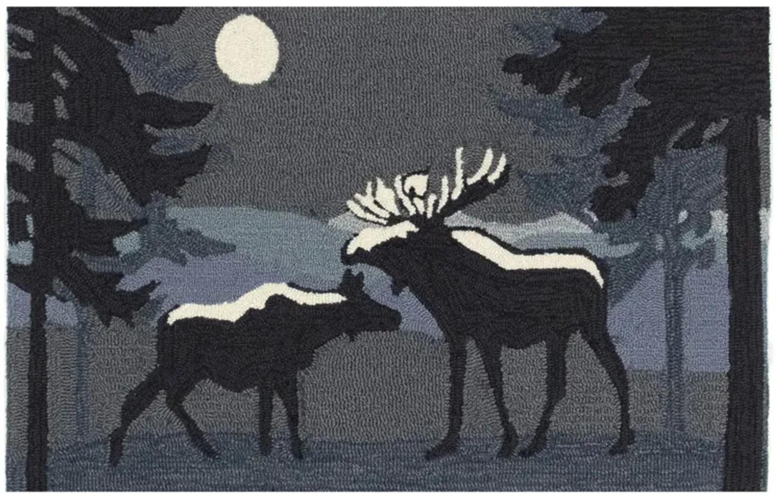 Liora Manne Moonlit Moose Front Porch Rug