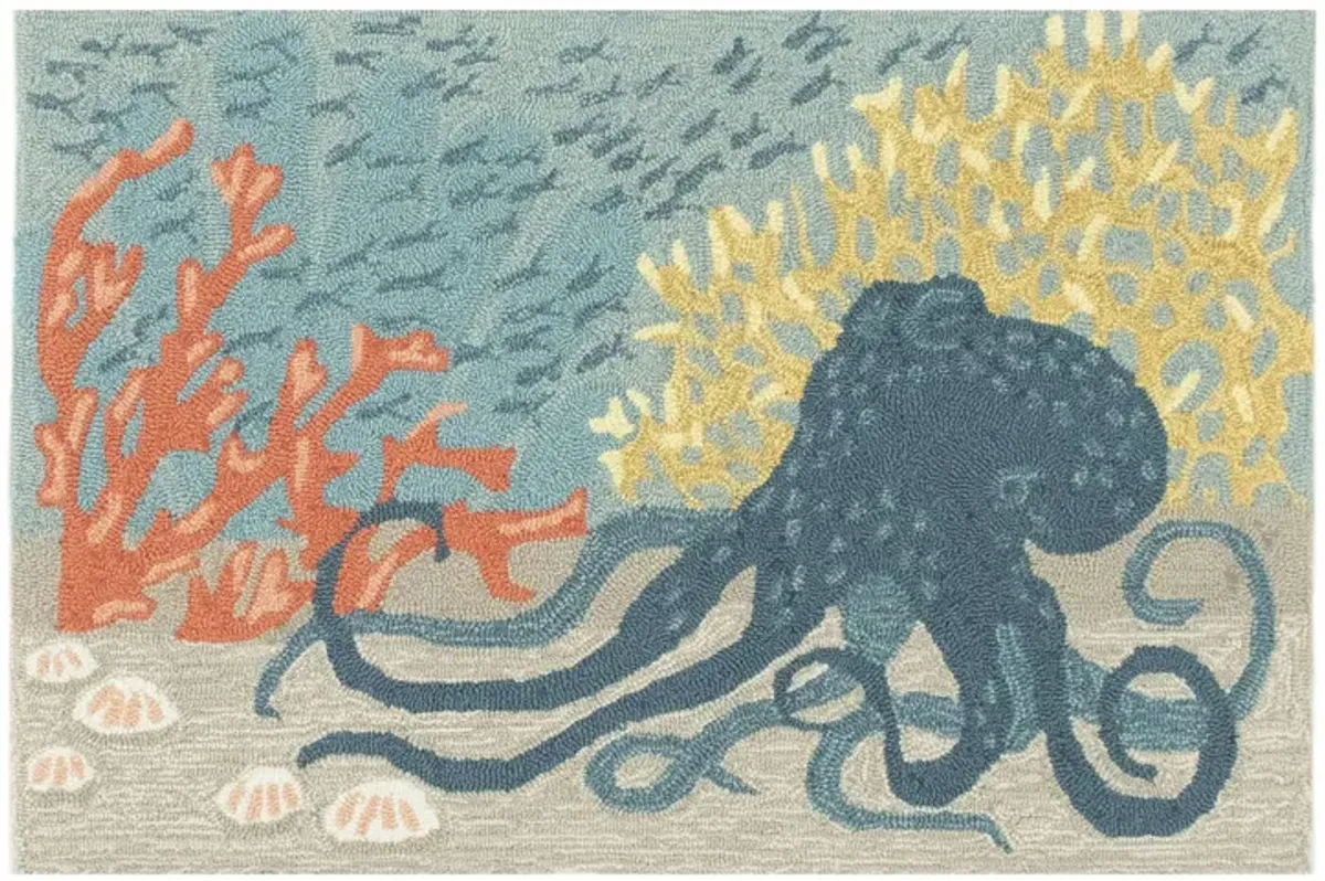 Liora Manne Octopus Front Porch Rug in Ocean by Trans-Ocean Import Co Inc