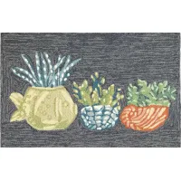 Liora Manne Happy Plant Front Porch Rug in Navy by Trans-Ocean Import Co Inc