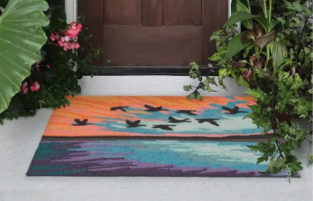 Liora Manne Flock Front Porch Rug in Sky by Trans-Ocean Import Co Inc