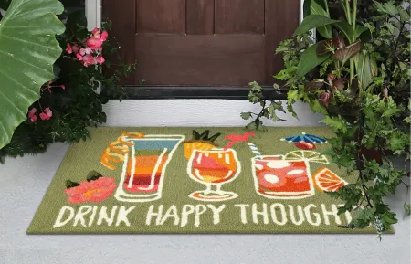 Liora Manne Happy Drinks Front Porch Rug in Green by Trans-Ocean Import Co Inc