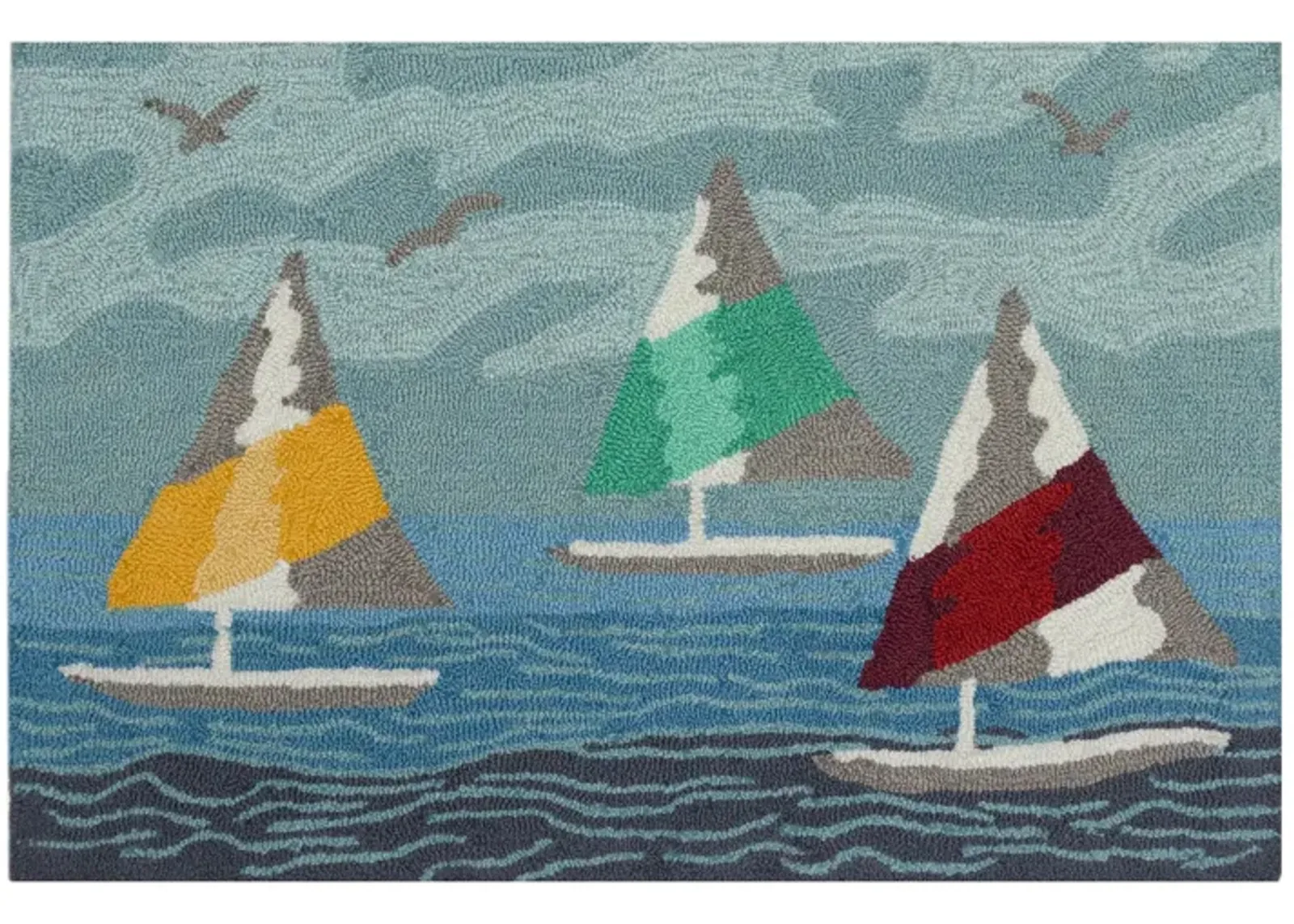 Liora Manne Sail Away Front Porch Rug in Sea by Trans-Ocean Import Co Inc