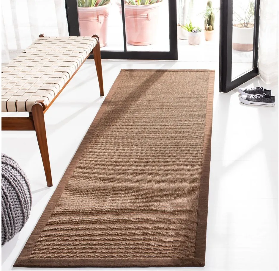 Natural Fiber Runner Rug in Brown/Brown by Safavieh