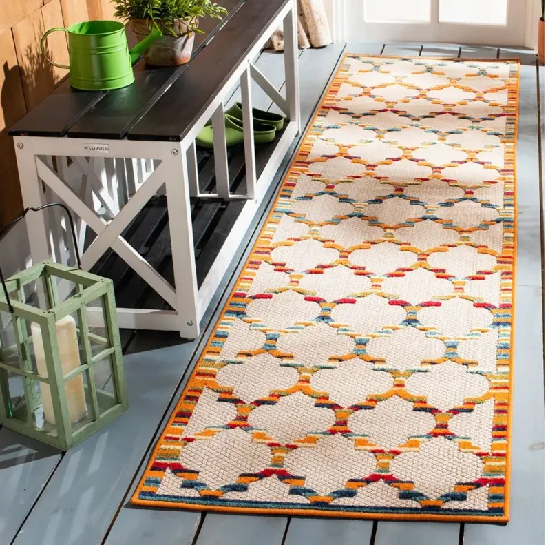 Cabana Runner Rug in Ivory & Orange by Safavieh