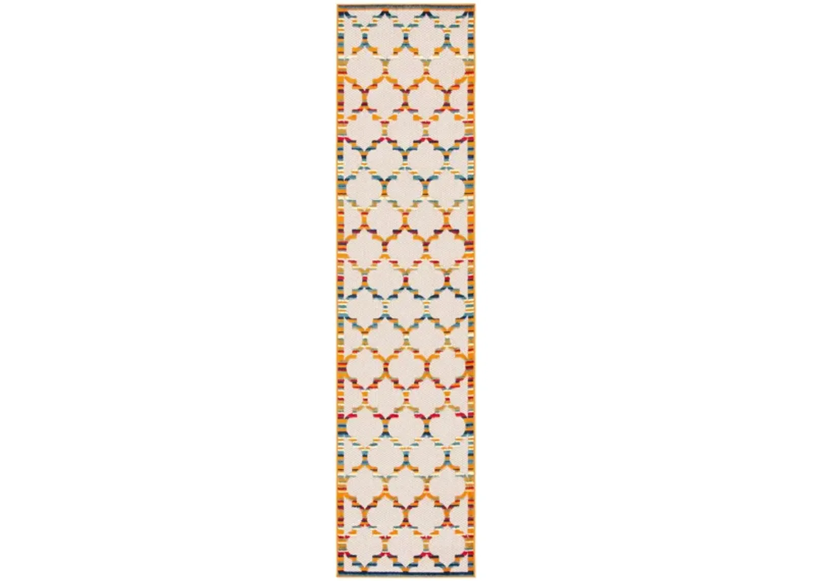 Cabana Runner Rug in Ivory & Orange by Safavieh