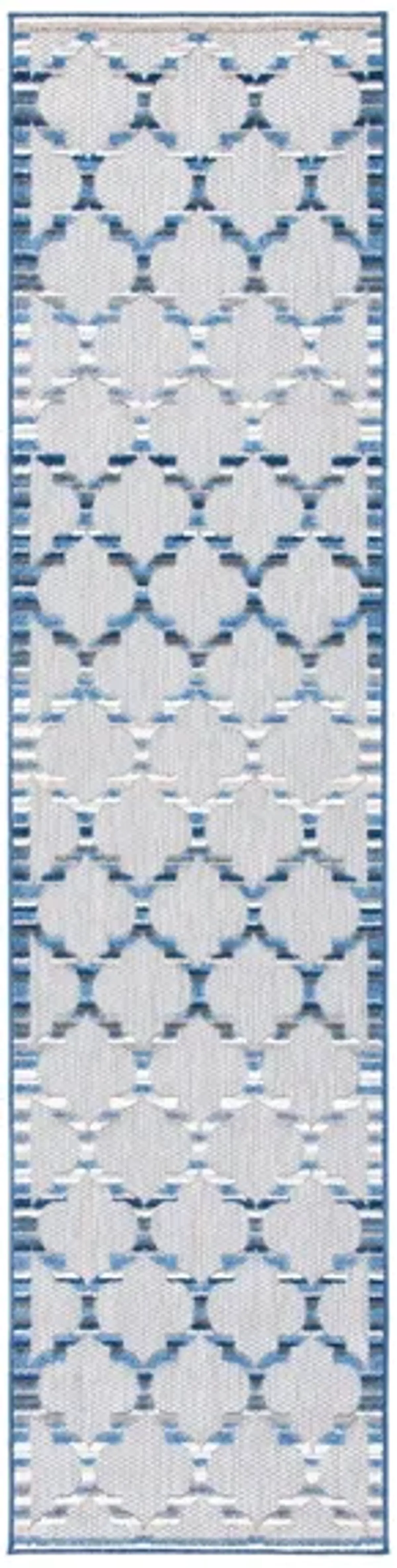 Cabana Runner Rug in Gray & Blue by Safavieh