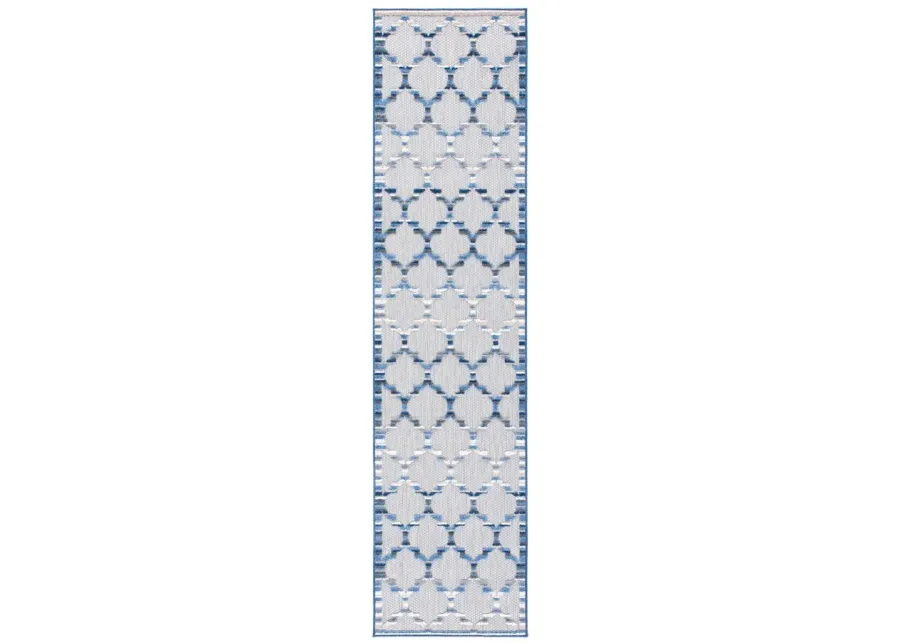 Cabana Runner Rug in Gray & Blue by Safavieh