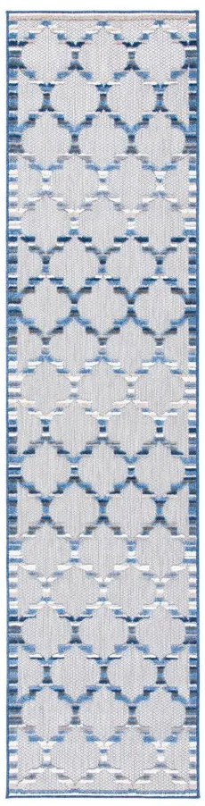 Cabana Runner Rug in Gray & Blue by Safavieh