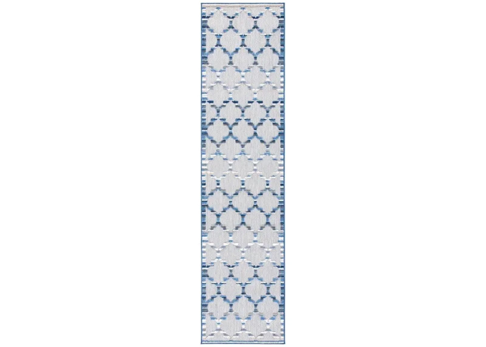 Cabana Runner Rug in Gray & Blue by Safavieh