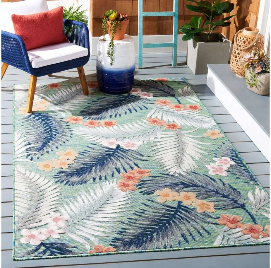 Cabana II Area Rug in Green & Navy by Safavieh