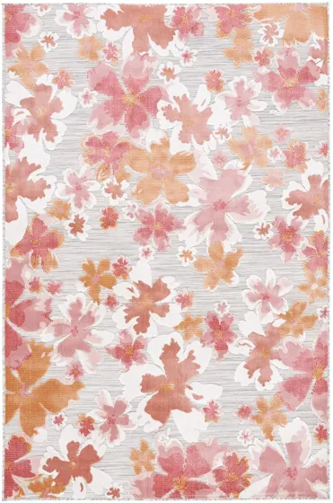 Cabana IV Area Rug in Gray & Rose by Safavieh