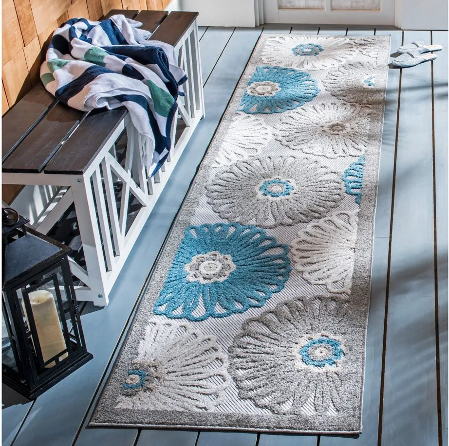 Cabana Runner Rug in Beige & Blue by Safavieh