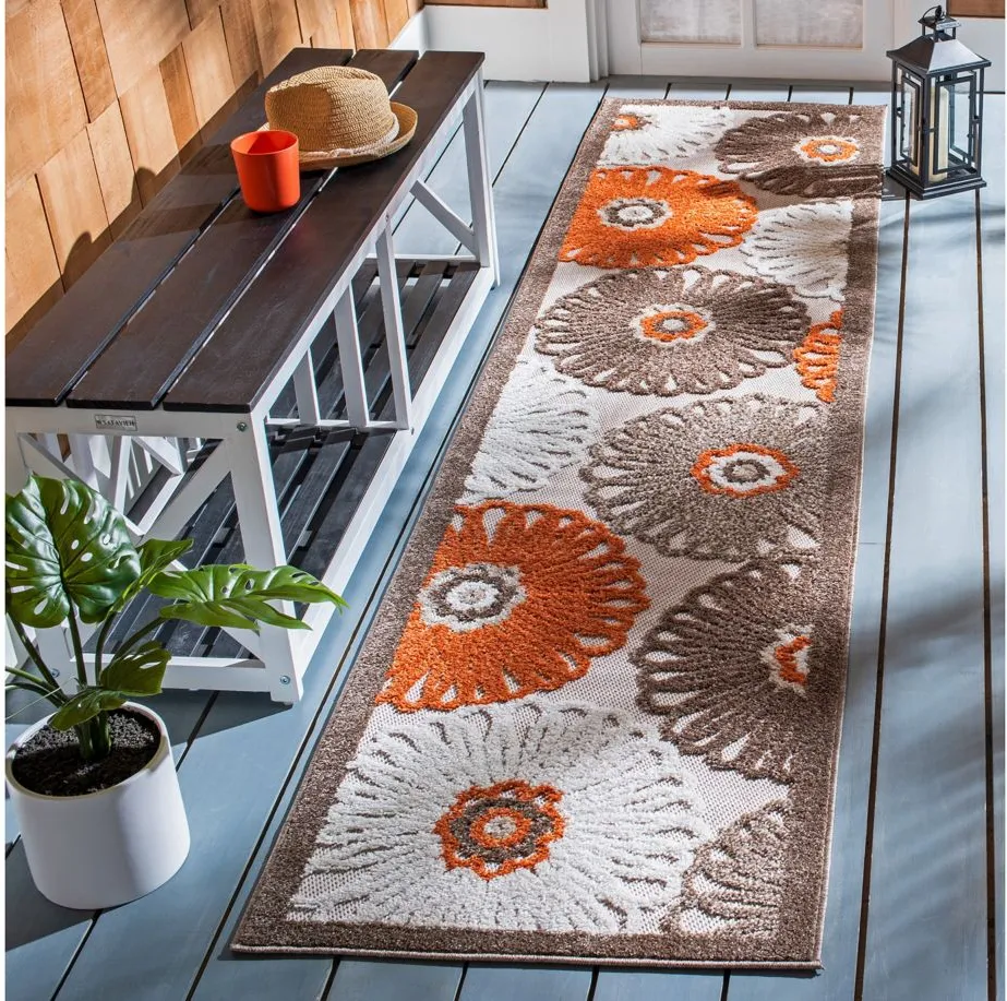 Cabana Runner Rug in Beige & Orange by Safavieh