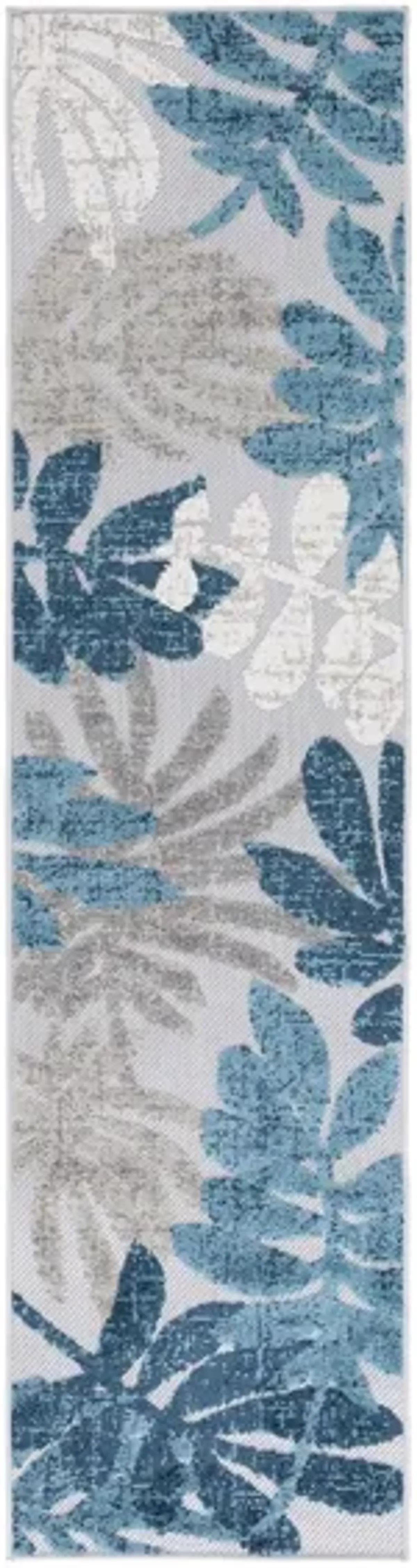 Cabana Runner Rug in Gray & Blue by Safavieh