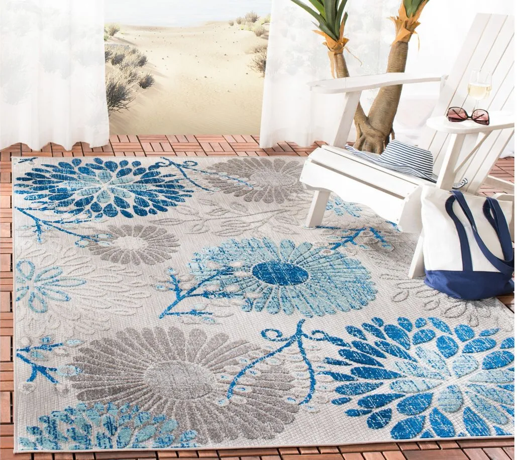 Cabana V Area Rug in Gray & Blue by Safavieh