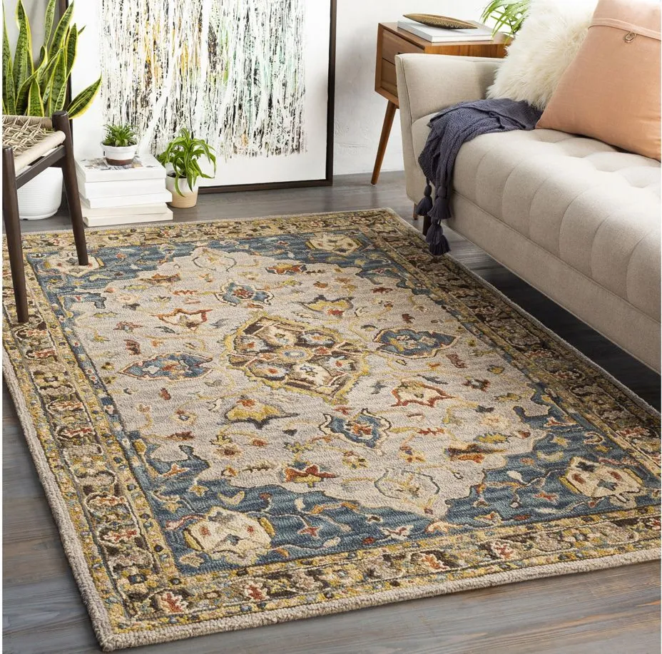 Artemis Area Rug in Dark Blue, Sage, Medium Gray, Ivory, Camel, Khaki, Mustard, Dark Brown, Beige by Surya