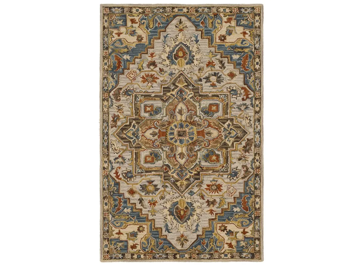 Artemis Area Rug in Clay, Burnt Orange, Denim, Medium Gray, Tan, Camel, Dark Brown, Khaki by Surya