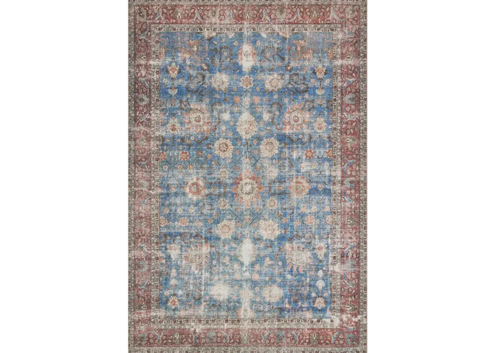 Loren Runner Rug in Blue/Brick by Loloi Rugs