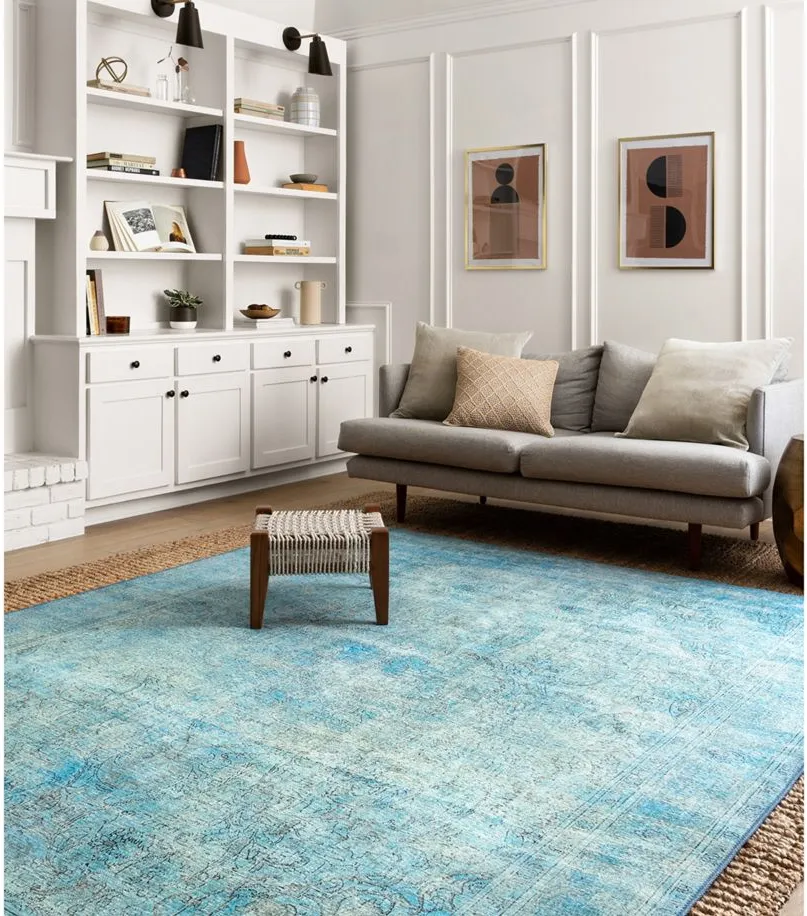 Loren Runner Rug in Aqua by Loloi Rugs