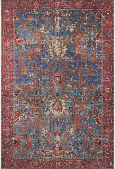 Loren Runner Rug in Blue/Red by Loloi Rugs