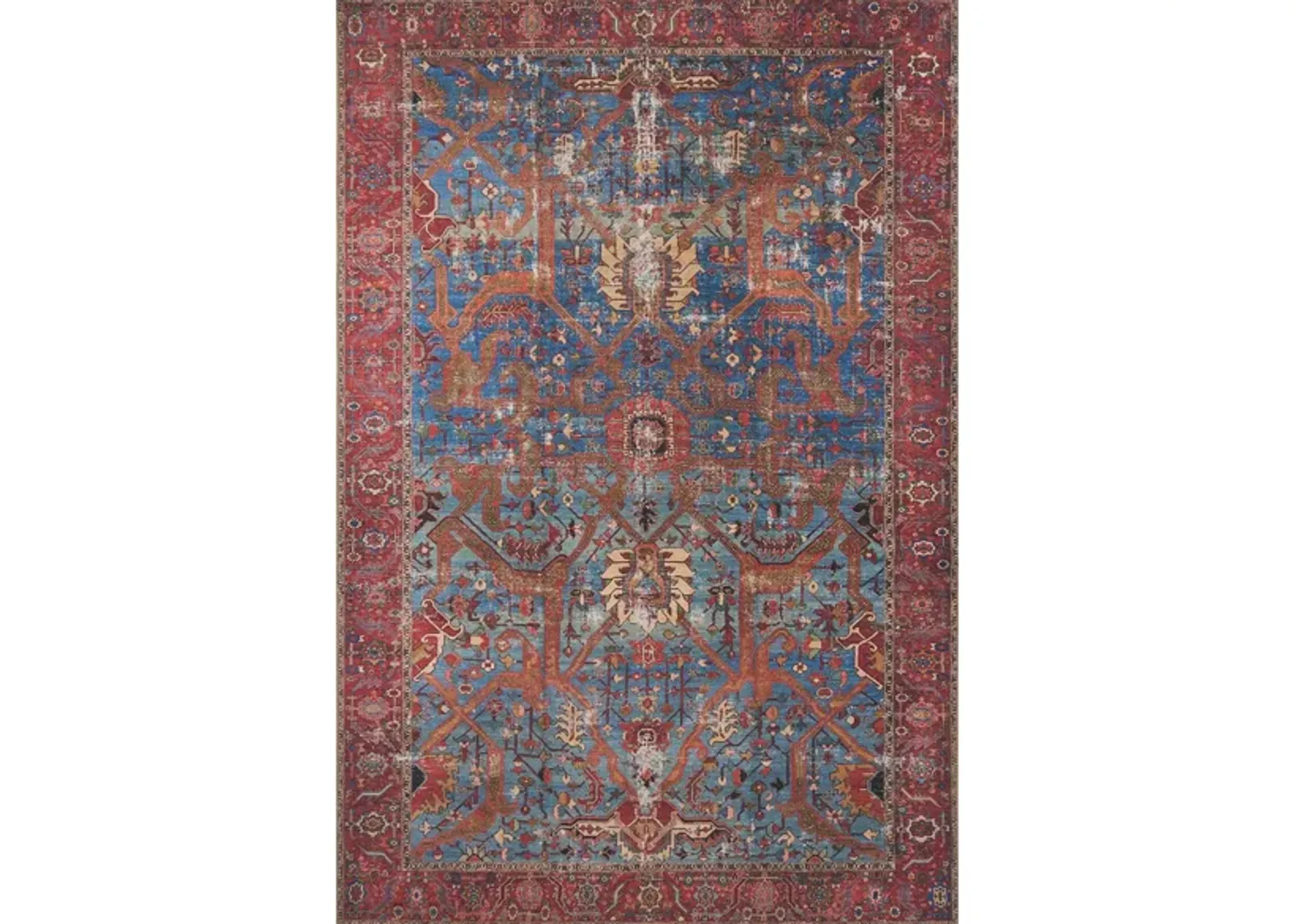 Loren Runner Rug in Blue/Red by Loloi Rugs