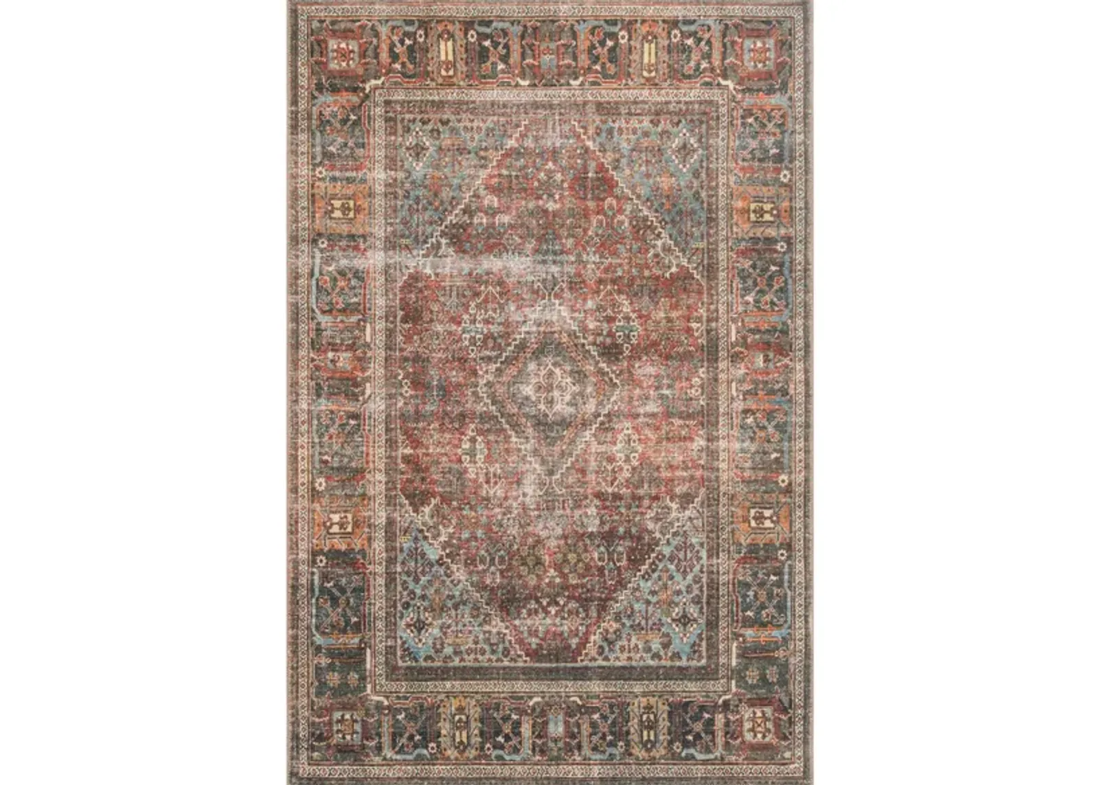 Loren Runner Rug in Brick/Midnight by Loloi Rugs