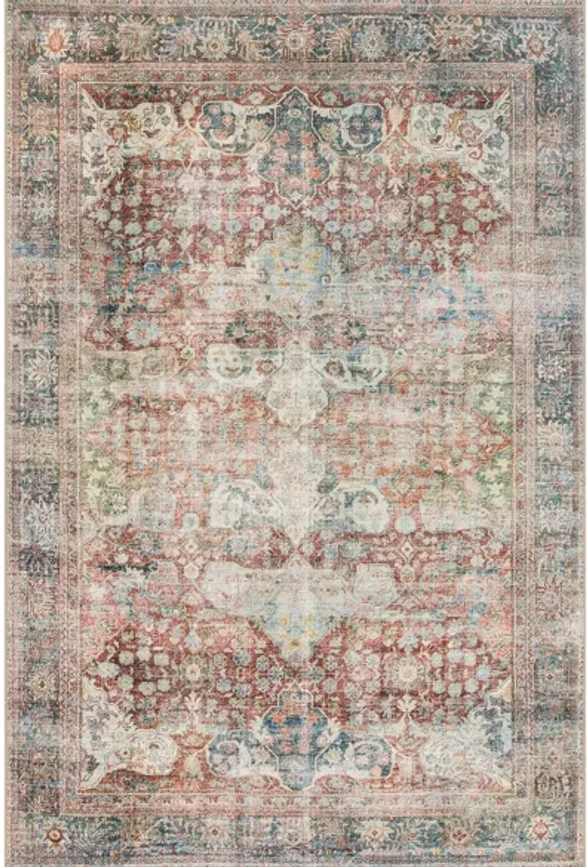 Loren Runner Rug in Brick/Multi by Loloi Rugs