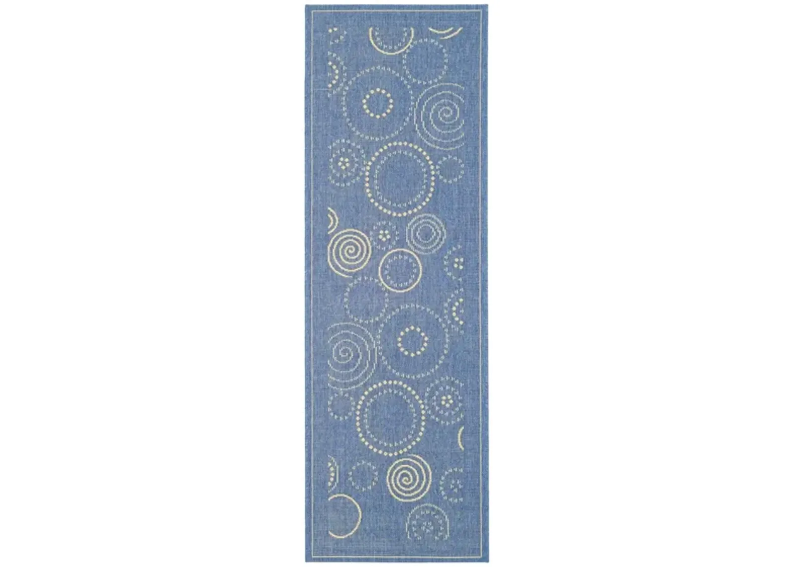 Courtyard Runner Rug in Blue & Natural by Safavieh