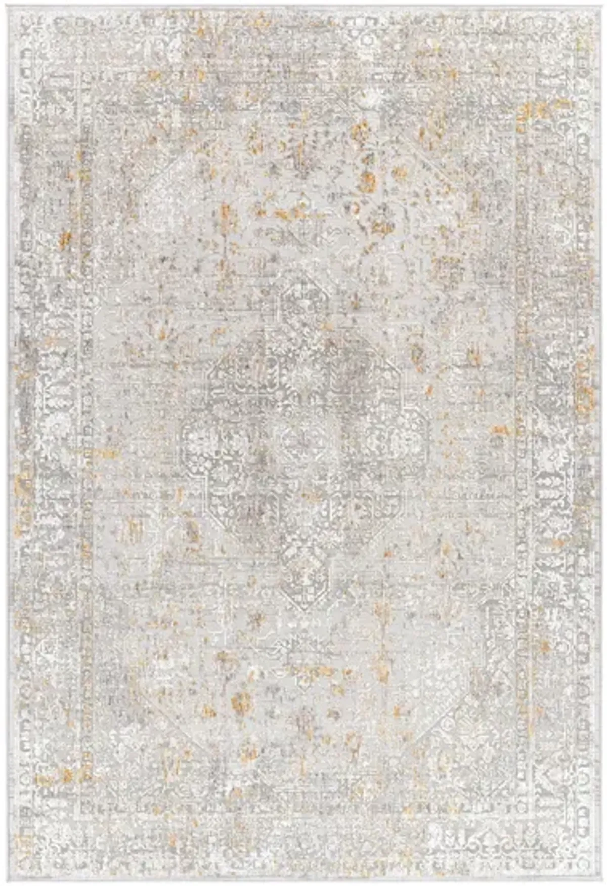 Carmel Rug in Taupe, Light Gray, Mustard, White, Camel by Surya